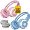 SIMOLIO Cuffie Bluetooth per Bambini Rosa+Blu