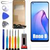 ERYNK Display LCD per OPPO Reno 8 CPH2359 [Nessuna funzione di impronta digitale] [6.4] display LCD Touch Screen Digitizer con set di attrezzi