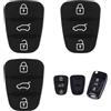 Eiaigky 3 Pezzi Pulsanti per Chiave Auto in Gomma, Compatibili con Hyundai i10, i20, i30, ix20, ix35, Kia Sportage, Ceed, Soul, Venga, Tasti di Ricambio per Custodie Chiave a 3 Bottoni, Facile Installazione