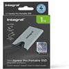 Integral SlimXpress Pro - Disco rigido esterno SSD portatile, 1 TB, USB-C, 2000 MB/s in lettura/scrittura, USB 3.2 Gen 2x2, design compatto, Plug & Play, compatibile con Mac, PC Windows, Android, Xbox