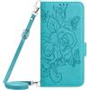 BLOTECH Custodia per OPPO Reno 10 5G a libro,Rose e farfalle Motivo in Rilievo Custodia,PU Pelle Protettiva Portafoglio Flip Wallet Case Con Slot per Schede e Magnetica Supporto,imbracatura a spalla