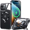 HaloArt 360° Girevole Supporto Magnetica Cover per iPhone 13/14 [Stabile CD Anello Supporto per MagSafe] [N.1 Potenza Magnetica & Protezione Militare] Custodia Protettiva Antiurto Sottile, Nero