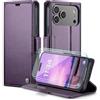 FERLAN Cover per Samsung Galaxy S26 Plus+ 2 Pezzi Vetro Temperato,Antifurto,supporta ricarica wireless,in pelle multifunzione,chiusura magnetica con chiusura anti-urto,Viola