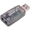 Generic Adattatore audio USB per computer - Audio stereo a 5.1 con doppie porte audio | Adattatore USB per microfono e cuffie, audio migliorato per musica, TV, giochi, scheda audio esterna portatile