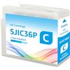 Yongairuink Cartucce d'inchiostro compatibili SJIC36P SJIC36PC ciano per C13T44C240 per EPN ColorWorks C6000 C6500 Ae Pe (1 ciano)