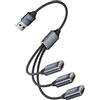 Dioeazh Cavo Di Ricarica Multiplo - Cavo USB in Lega di Alluminio - Per Telefoni Cellulari Per Dispositivi Da Auto Per Interno Strada Camion Avventura Campeggio