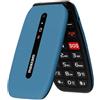 ABUBU MAXCOM MM828 - Telefono cellulare 4G per anziani con flip cover, tasti e icone grandi, pulsante SOS, 8 contatti di chiamata rapida, marcatura diretta, schermo 2,4, batteria 1200 mAh, blu