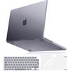 MOSISO Compatibile con MacBook Pro 14'' Cover 100% Colore Ufficiale M5 2026 | Copritastiera&Pellicola&Ultra Sottile Case per MacBook 14,2'' M4 M3 M2 A3434 A3185 A2442 2025-2021, Grigio Siderale Chiaro