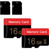 ESHAKHARE Set di 2 schede Micro SD da 16 GB con adattatore SD per schede di memoria ad alta velocità per tablet, fotocamere, droni (rosso e nero, 16 GB x 2)