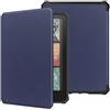 SATURCASE Custodia per Amazon Kindle Paperwhite 6 2024 release (12a generazione) / Kindle Colorsoft 7 pollici, in pelle PU silicone flip Folio sottile leggera con funzione auto sleep/wake (blu scuro)