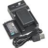 DSTE DE DSTE - Batteria agli ioni di litio e caricabatterie micro USB, compatibile con Panasonic VBY100 HC-V110 HC-V110K HC-V110G HC-V110GK-K HC-V130 HC-V201 HC-V201K