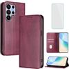 OUEAYIEN Cover per Samsung Galaxy S26 Ultra Custodia a Libro con Vetro Temperato Bdx | Blocco RFID,Pelle Portafoglio Case,Porta Carte,Vintage Flip Custodia per Galaxy S 26 26S Ultra Samsung S 26Ultra
