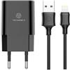 Generico Caricatore USB da Muro 2 Porte 5V 2.4A con Cavo 1 m, Ricarica Veloce Compatibile con iPhone, iPad, Smartphone e Tablet, Alimentatore Doppia USB, Nero