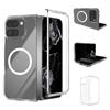 GIOPUEY Cover Magnetica per Google Pixel 9 PRO Fold， Compatibile con MagSafe， PC Trasparenti Antiurto Protettiva Cellulare Custodia - Clear