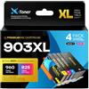X-Toner 903 XL 903XL Cartucce multipack compatibili con HP 903XL 903 XL cartuccia stampante per HP Officejet 6950 6951 6960 colori Officejet Pro 6960 6970 6978 Stampante 1*nero magenta ciano giallo