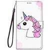 Nodigao Compatibile per Samsung Galaxy A16 4G 5G Cover a Libro Pelle Book PU Portafoglio Magnetica con Disegni 360 Animale Motivo Antiurto Case Flip Protettiva Bumper Custodia - Unicorno B