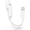 Dairle Adattatore Cuffie iPhone Jack, Adattatore Audio da Lightning a 3.5 mm AUX + Sdoppiatore per Caricabatterie Compatibile con iPhone 13/12/11/XS/XR/X 8/iPad