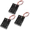 U brand 3 pezzi 3 x AA 3 x 1,5 V plastica CELL batteria clip slot titolare caso batteria scatola di immagazzinaggio batteria con cavo metallico molla supporto batteria per DIY giocattolo alimentazione