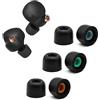 YieJoya Memory Foam Ear Buds - Tappi per le orecchie per Sony WF-1000XM4, ricambio per Sony AR Piece Foam Tips per WF-1000XM3 WF-SP900 WI-1000X WF WI XBA Series Fit Charging Case misura S/M/L Nero (3 paia).