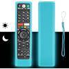 CTRLBETTER Custodia per telecomando in silicone compatibile con Sony RMF-TX200U RMF-TX200E RMF-TX200U RMF-TX200B RMT-TX100B TV telecomando Custodia antiurto con cordino (blu fluorescente)