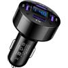 zwxqe Caricatore da auto USB a 4 porte, blocco adattatore di ricarica rapida, hub di alimentazione plug-in 12-24 V, caricabatterie multi-dispositivo da 2,3 pollici per smartphone, fotocamere e controller di