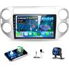 ETLFUCyber 4G+64G Android Autoradio per Volkswagen VW Tiguan 2006-2016 con Wireless Carplay & Android Auto, Schermo Touch IPS 9 pollici con GPS, WiFi, 32EQ, Bluetooth 5.0, Radio FM/RDS