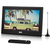 August DA100D Televisore Portatile TDT HD 10 DVB-T/DVB-T2/ Analogica / MPEG4 H.264/H.265/HEVC - TV Digitale LCD UHD con Multimedia Player, PVR, USB, Mini Televisone per Cucina, Soggirno, Auto