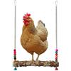 Generico Altalena per polli da pollaio,Giochi in Legno con Campanelle - Giocattoli Per Gabbia E Pollaio Per Galline - per Arrampicarsi e Masticare Galli Pappagalli Polli Gabbia Recinto Giardino da Esterno