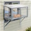 furpal Catio - Finestra per gatti, resistente alle intemperie, piattaforma di | Resistente alle intemperie, griglia metallica zincata, tetto in PVC, grande piattaforma visiva, stabile da montare a parete