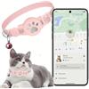 Drqzwp Collare Gps gatto, Gps per Gatti Senza SIM Senza Abbonamento, Localizzatore GPS per Gatto Funziona con goo- gle Find My (solo Android) (Collare + localizzatore rosa)