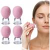 RUKAN Coppette Massaggio, Coppettazione, Coppette In Silicone Per Massaggio, 4 Pezzi Set Di Coppettazione In Silicone, Rosa, Altezza 5cm, Diametro 3cm, Terapia Muscolare