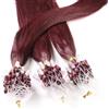 Hair2Heart 25 x 0.5g Microring Loop Extension Capelli Veri - 40cm - Liscio, Colore #99j Vino Rosso