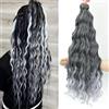 MLETULIPS Extensioni per capelli intrecciati a crochet ricci, onde profonde, capelli a onde oceaniche, intrecciati a crochet, sintetici morbidi, ricci alla boema, onde d'acqua, per donne (T1B/Grigio