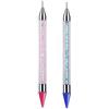 Amasawa 2 Pezzi Strass Picker Penna Punteggiatura,Cera Matita Penna di Cristallo Perline Maniglia Manicure Nail Art DIY Decorazione Strumento