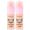 Maybelline New York Instant Age Perfector Glow 4in1 Correttore BB Cream Illuminante Primer Colore 0.5 Fair Light Cool con Spugnetta per Applicazione - 2 Flaconi da 20ml