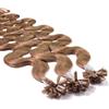 Hair2Heart 25 x 0.5g Extension Capelli Veri Cheratina - 40cm, Colore #14 Marrone Caramello, ondulato