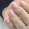 Vesavifaka Unghie Press On Corte, Unghie Finte Quadrate in Soft Gel con Punte French Lucide, Unghie Adesive Riutilizzabili, 24 Pezzi Copertura Completa con Pad Adesivi