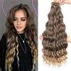 MLETULIPS Extension di capelli ricci all'uncinetto, onde profonde, capelli all'uncinetto, capelli sintetici morbidi, stile bohémien, ricci all'uncinetto, per donne (T4/27#, 56 cm, confezione da 3)