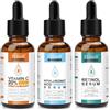 ELBBUB Siero Viso Kit - Vitamina C, Acido Ialuronico e Siero al Retinolo - Antirughe, Antimacchie, Antietá e Illuminante - Viso, Collo, Décolleté e Contorno Occhi