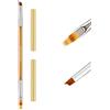 Rixotix 1 pennello per unghie Ombre/French su entrambi i lati per unghie in gel, nail art con coperchio e set di pennelli Ombre/francese, set di pennelli sottili per unghie UV (colorato: oro)