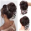 Shangxiu Chignon Capelli Finti con Elastico per Capelli,Riccio Ondulato Capelli Naturale Chignon Coda di Cavallo Capelli Estensioni dei Capelli Sintetici per Donne (#33 (marrone bronzo)