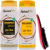 FEI FAN SET PER TUTTI I TIPI DI CAPELLI COCCO: Shampoo Deterge Dolcemente, Donando Vitalità e Luminosità 300ml + Balsamo Districare Dolcemente 300ml + Spazzola Per Capelli (Colori Assortiti)