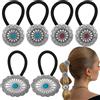 AddLotLot 6 elastici per capelli in stile occidentale, in metallo, stile bohémien, con fiori, stile vintage, con fiori di zucca, per donne e ragazze