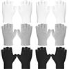 SYEYCW 6 Paia Guanti in Cotone, Guanti da Fitness Sottili, Guanti Cotone Senza Dita, Riutilizzabili, per Eczema, Mani Secche, SPA, Protezione UV, per Ispezione di Gioielli, Manipolazione di Monete