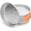 Cuki Professional Vaschette in Alluminio Tonde, per Torte e Pizza al Tegamino, ∅ 29 x h4 cm, 1 Confezione da 50 Pezzi, Teglie Monouso per Forno, Microonde, Cottura, Conservazione