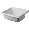 Negrari Vasca ad appoggio in termoformato per Lavatoio, Resistente all'umidità, Kit di scarico incluso, Interno e Esterno, L75 x P60 x H30 cm, Bianco