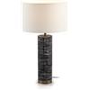 AlexandreHouse LAMPARA SOBREMESA SIN PANTALLA 13X13X51 METAL GRIS/BLANCO/DORADO