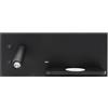 Zarivy Applique 2+8 W 4000 K Velazquez Sinistro Nero con USB + Qi, illuminazione da 130 lm, doppia accensione, dimensioni compatte 14 x 35 x 14 cm. Ideale per qualsiasi spazio moderno.