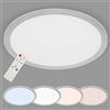 Briloner Leuchten Plafoniera, Pannello a LED dimmerabile, Controllo della Temperatura del Colore, Funzione Luce Notturna, incl. Telecomando, 22W, 2.200 22 W, Bianco-Argento, Ø 40cm
