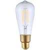 NITYAM NITSMTLDSTFAC_6W_114 LED connessa ST64 Filamento Attacco Cambio Bianco (CCT-2500K a 6000K) Wi-Fi + Bluetooth (BLE) -Lampadina Ambra E27, 6 W, Ambrée